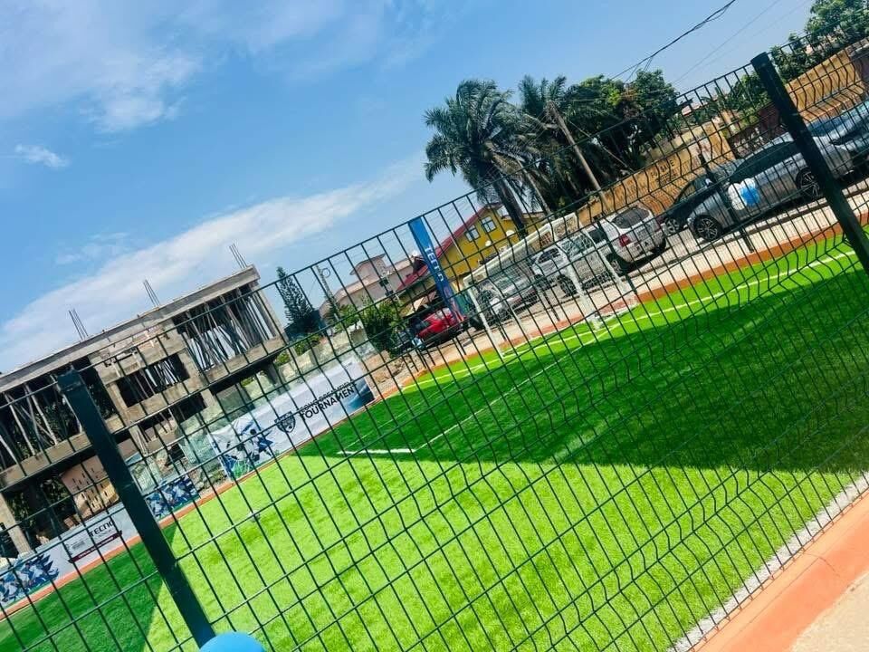 The astro turf pitch, ready for the community
