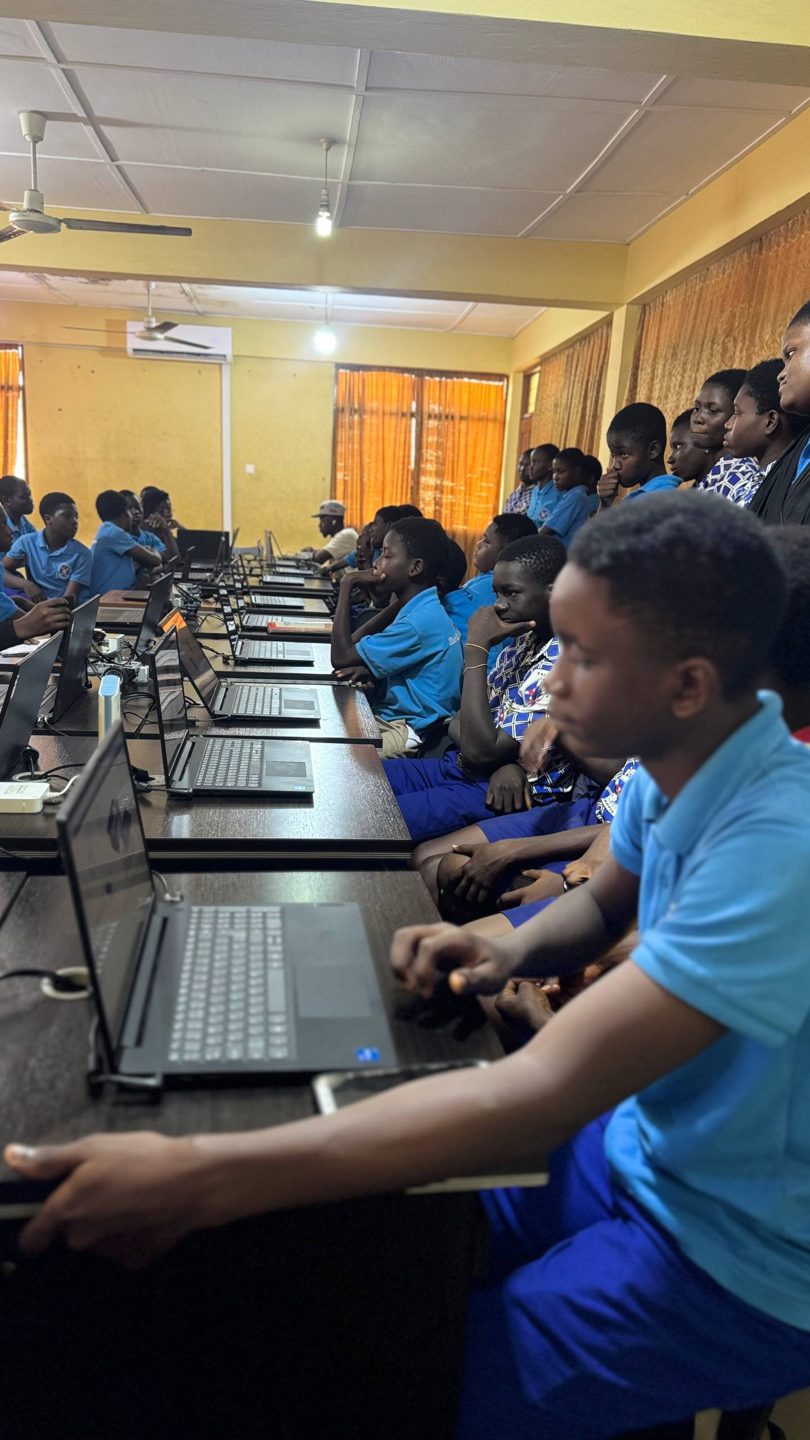 Students following the robotics training session at the One Million Coders Program Centre