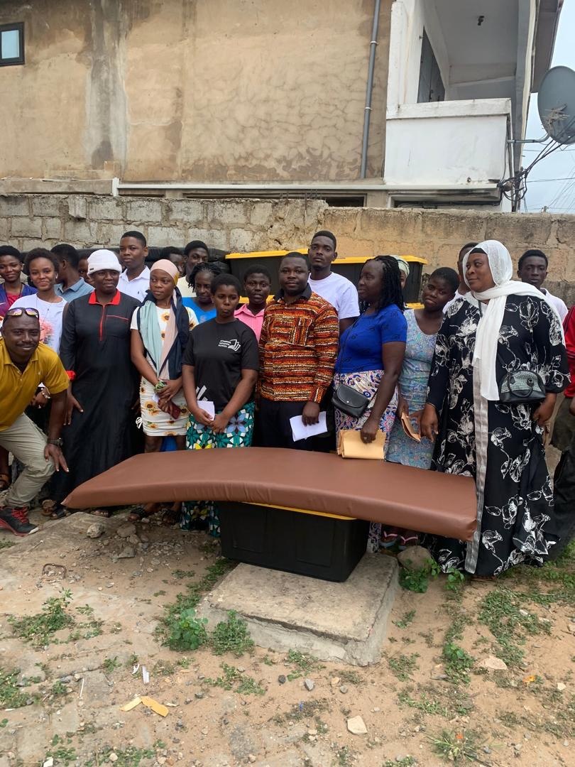 New SHS students in the constituency receiving their school trunks and mattresses