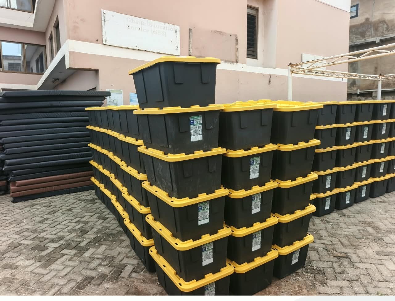 School trunks and mattresses ready for distribution to new SHS students in the constituency