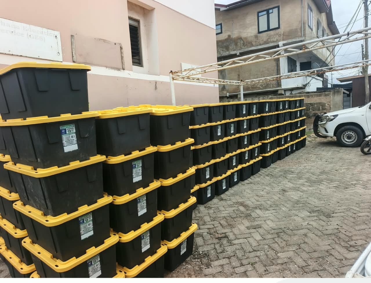 School trunks and mattresses ready for distribution to new SHS students in the constituency